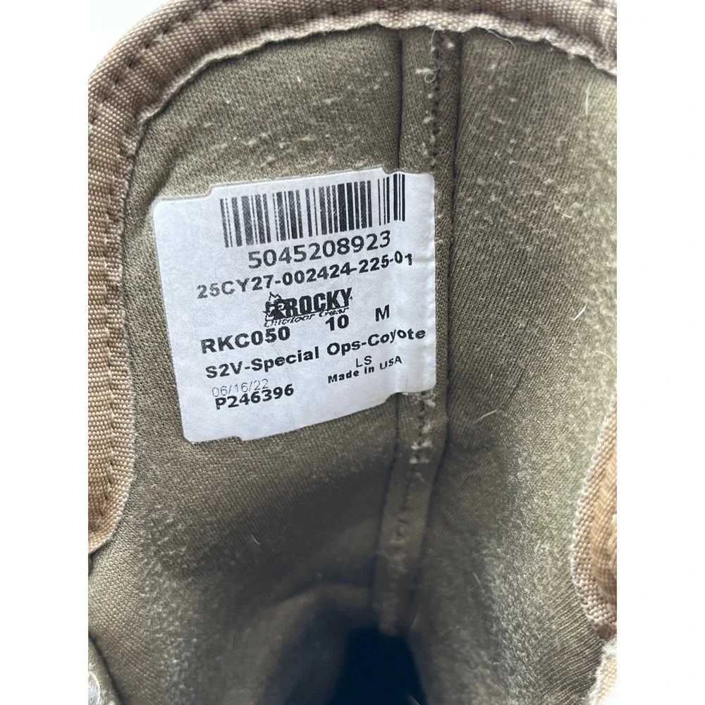 Rocky S2V Flight Combat Boots Mens 10 Coyote Brown Good Tactical Suede